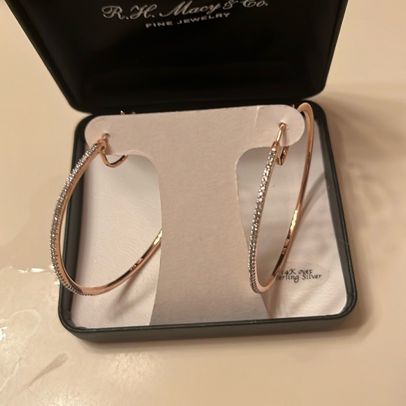 Macy's Jewelry - Big hoop earrings worn very gently 14k over sterling about 2 inches